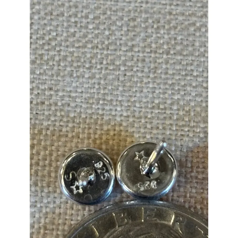 Petite Pink Conch Round Earrings | Sterling Silver Western Style